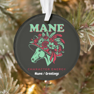 Mähne Charakter Energie Lustiger Renntag Floraler Ornament