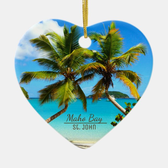 Maho Bay Beach St. John Ornaments Keramikornament (Vorne)