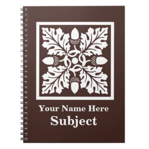 Mahogany Acorn und Leaf Tile Design Notizblock