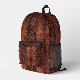 Mahogany Alligator Classic Reptile Leder (Imitate) Bedruckter Rucksack