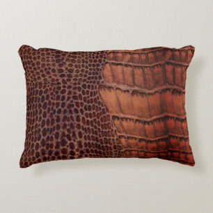 Mahogany Alligator Classic Reptile Leder (Imitate) Dekokissen