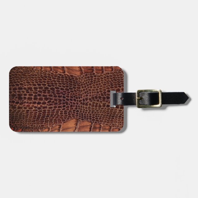 Mahogany Alligator Classic Reptile Leder (Imitate) Gepäckanhänger (Vorderseite horizontal)