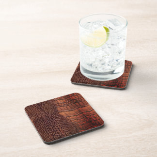 Mahogany Alligator Classic Reptile Leder (Imitate) Getränkeuntersetzer