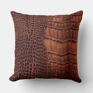 Mahogany Alligator Classic Reptile Leder (Imitate) Kissen
