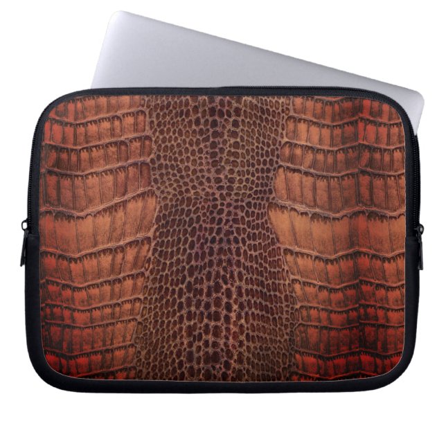 Mahogany Alligator Classic Reptile Leder (Imitate) Laptopschutzhülle (Vorderseite)