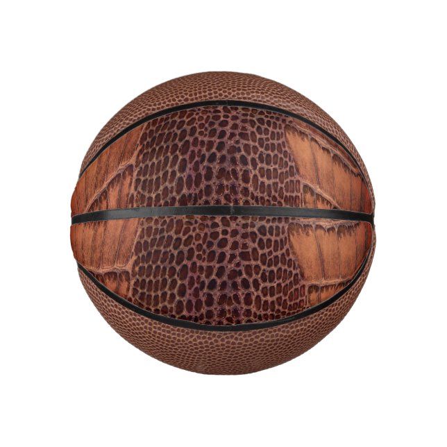 Mahogany Alligator Classic Reptile Leder (Imitate) Mini Basketball (Vorderseite)