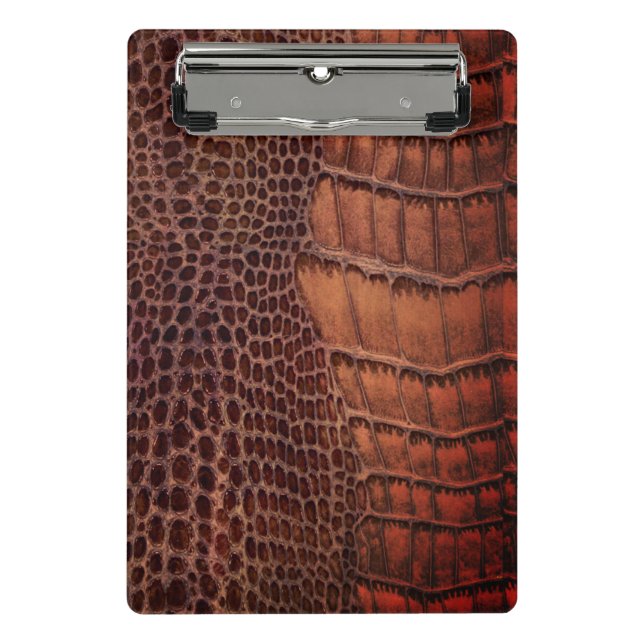 Mahogany Alligator Classic Reptile Leder (Imitate) Mini Klemmbrett (Vorderseite)