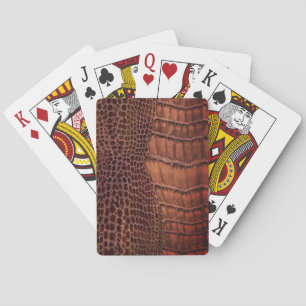 Mahogany Alligator Classic Reptile Leder (Imitate) Spielkarten