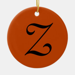 Mahogany Initial Letter Trendy Elegant Keramik Ornament