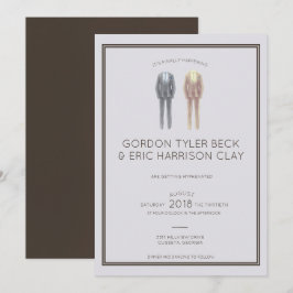 Mahogany Masculine Hochzeit Einladung