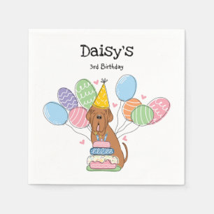 Mahogany Neapolitan Mastiff Dog Birthday Party Serviette