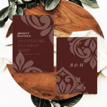 Mahogany Red Geschmackvolle Classic Damask Wedding