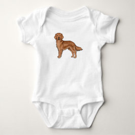 Mahogany Red Golden Retriever Adorable Cartoon Dog Baby Strampler