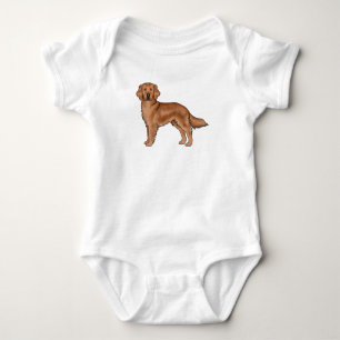 Mahogany Red Golden Retriever Adorable Cartoon Dog Baby Strampler