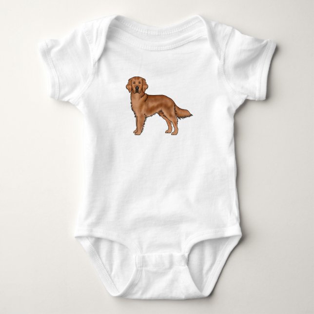 Mahogany Red Golden Retriever Adorable Cartoon Dog Baby Strampler (Vorderseite)