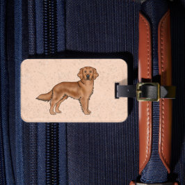 Mahogany Red Golden Retriever Niedlich Cartoon Dog Gepäckanhänger