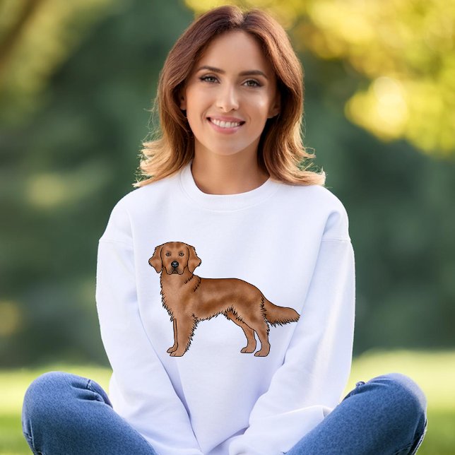 Mahogany Red Golden Retriever Niedlich Cartoon Dog Sweatshirt (Please note: This image is a digital mockup.)