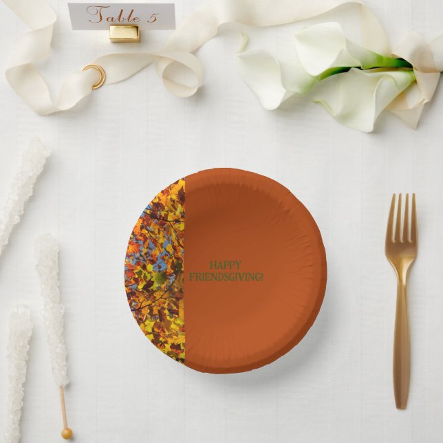 Mahogany Verlasst Erntedank Friendsgiving Pappteller (Hochzeit)