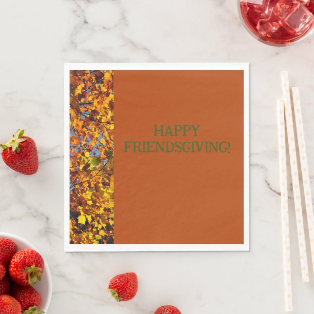 Mahogany Verlasst Erntedank Friendsgiving Serviette (Beispiel)