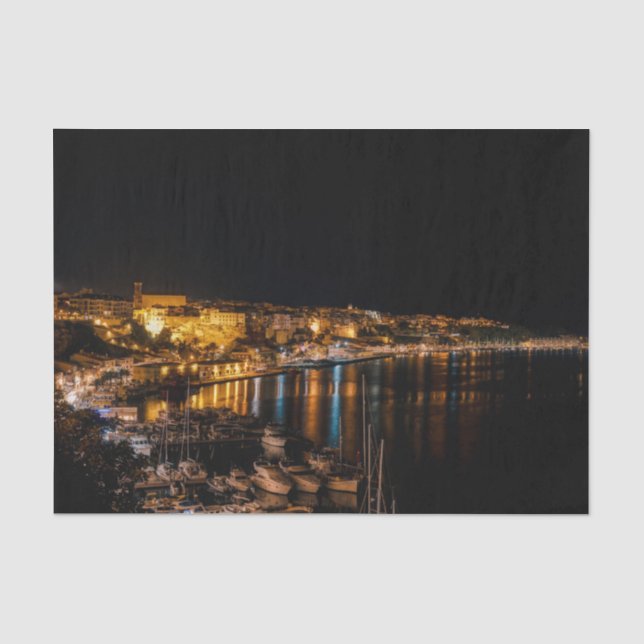 Mahon Hafen am Abend - Menorca, Spanien Seidenpapier (Vorderseite)