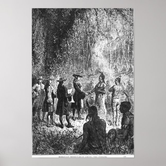 Mährische Missionare unter den Amerikanischen Urei Poster (Vorne)