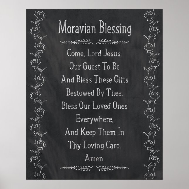 Mährischer Segen - Altes Salem Gebet Religiös Poster (Vorne)