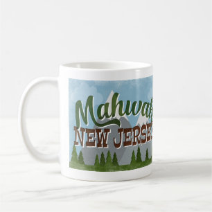 Mahwah New Jersey Fun Retro Snowy Mountains Kaffeetasse