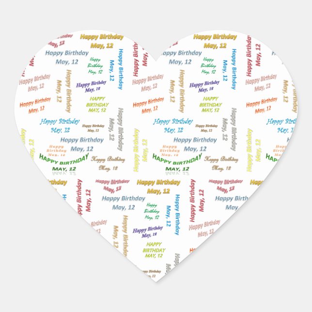 Mai, 12 Anniversaire Sticker (Devant)