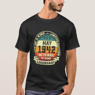 Mai 1942 80. Geburtstag Retro Vintag Männer Frauen T-Shirt