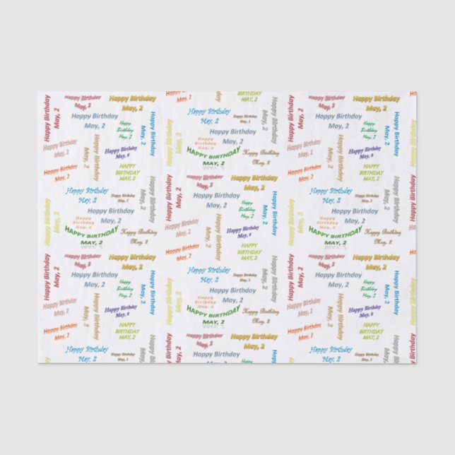 Mai, 2 Geburtstags-Gewebepapier Seidenpapier (Vorderseite)