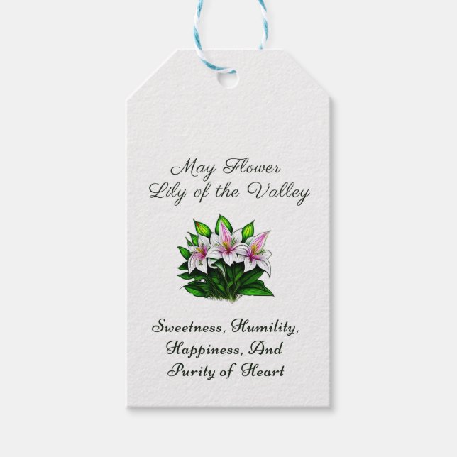 Mai Blume Lily of the Valley Floral Geschenkanhänger (Vorderseite)