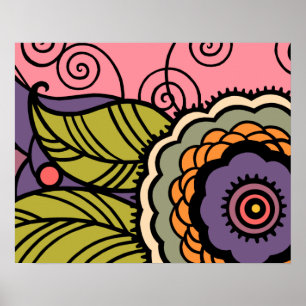 MAI BLUME - LOVELY ART DECO FLORAL POSTER