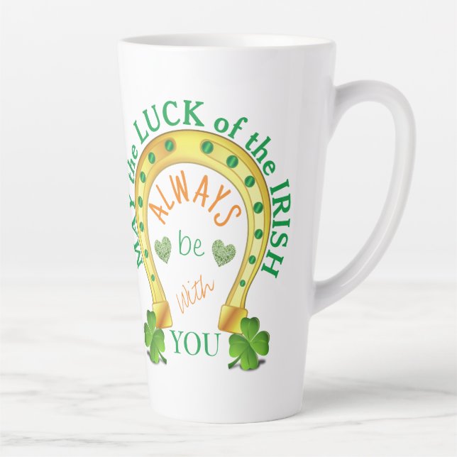 Mai das Glück des irischen Kleeblatts Horseshoe Milchtasse (Rechts)