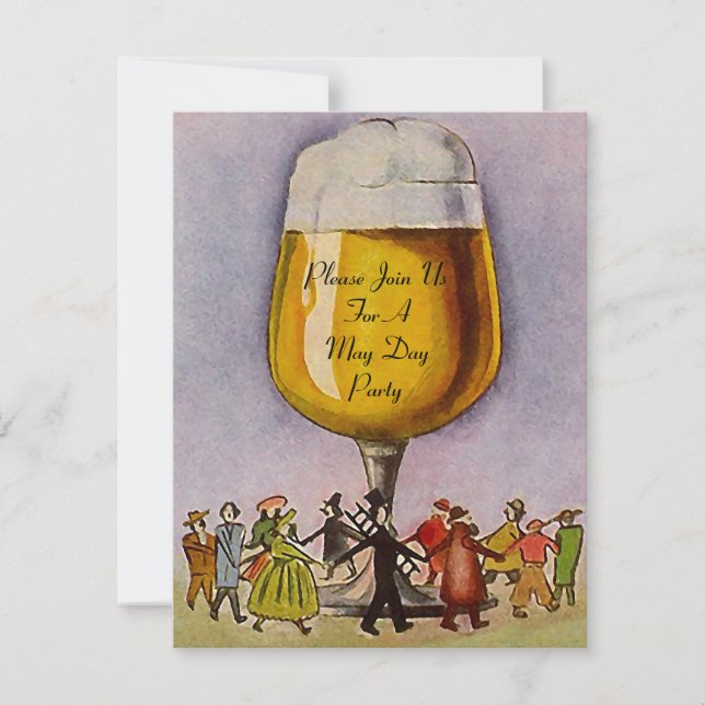 MAI DAY MAYPOLE PARTY INVITATION ~ EZ À CUSTOMISER (Devant)