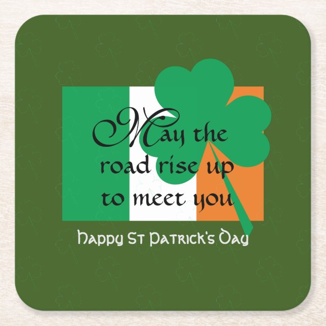 MAI DIE STRASSE STEIGT AUF St Patricks Day Rechteckiger Pappuntersetzer (Vorderseite)