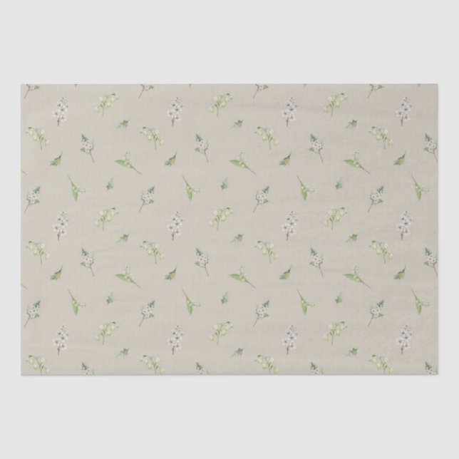 Mai Geburtsmonat Blume Hawthorn Lily of the Valley Seidenpapier (Vorderseite)