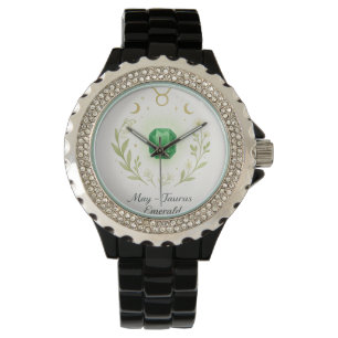Mai-Geburtsstein-Uhr – Elegante Smaragd-Energie-De Armbanduhr