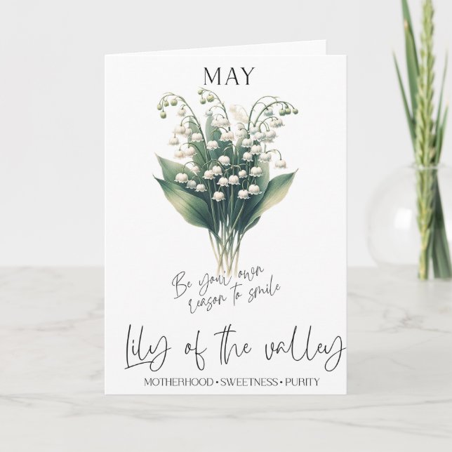 Mai Geburtstag Monat Blume Lilie des Tals Karte (Vorderseite)