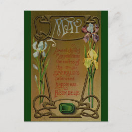 Mai-Geburtstags-Smaragd und Iris Postkarte