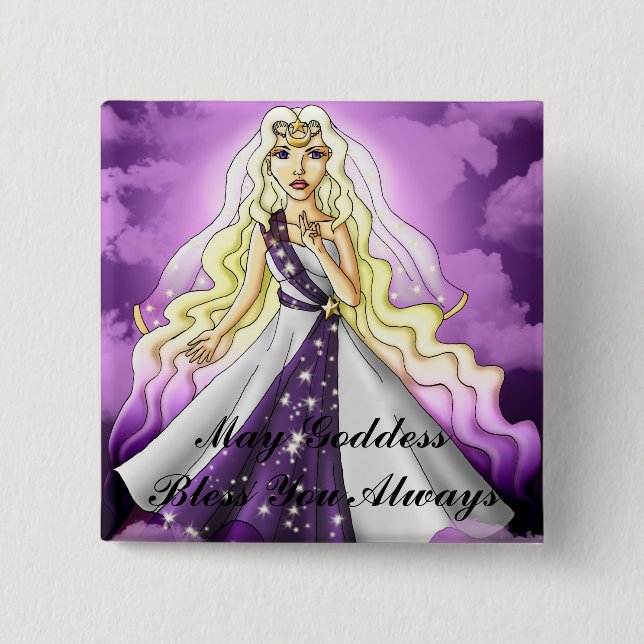 Mai-Göttin segnen Sie Knopf Button (Vorderseite)