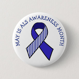 Mai ist ALS-Bewusstseins-Monats-blaues Band-Knopf Button