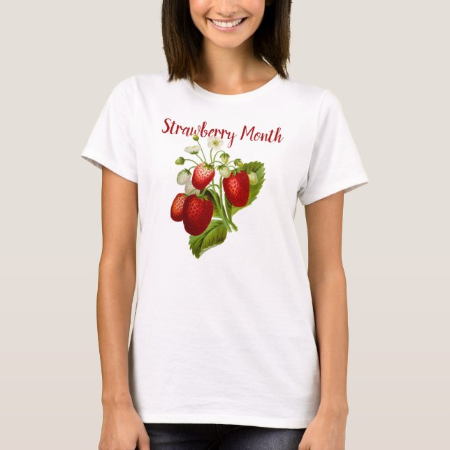 Mai ist Erdbeermonat, Vintage Erdbeeren T-Shirt (Vorderseite)