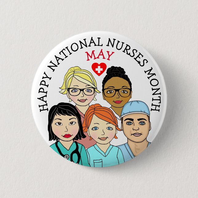 Mai ist Monat der Krankenschwester Button (Vorderseite)