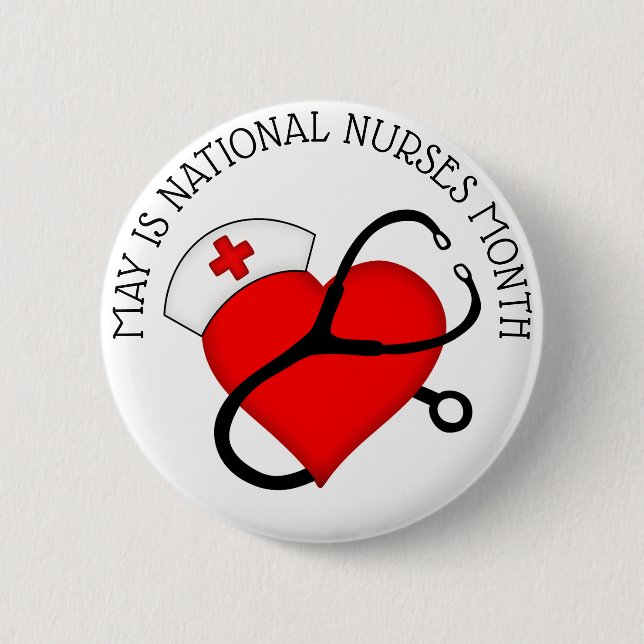 Mai ist Monat der Krankenschwester Button (Vorderseite)