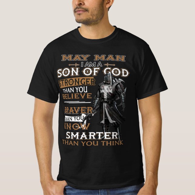 Mai Mensch Sohn Gottes stärker als du glaubst T-Shirt (Vorderseite)