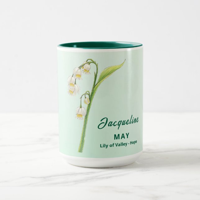 Mai Mois de naissance Fleur de café Mug (Centre)