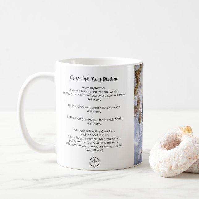 Mai—Monat Mary Three Hail Mary Tasse (Mit Donut)