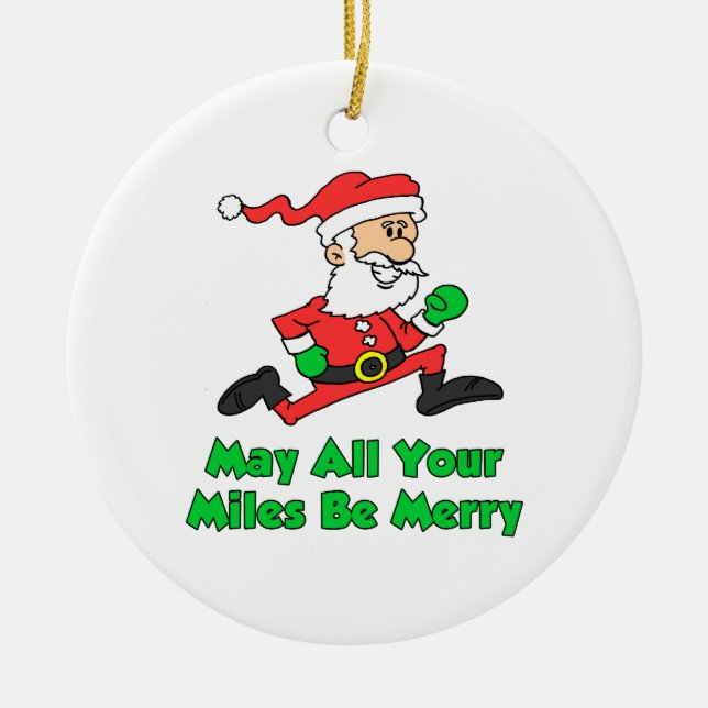 Mai sind alle Ihre Meilen fröhliche Sankt Keramik Ornament (Vorne)