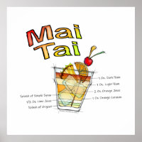 MAI TAI COCKTAIL RECEPE ART POSTERS & IMPRIMANTES
