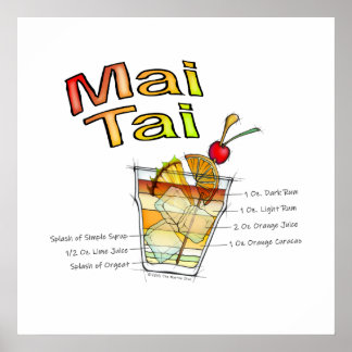 MAI TAI COCKTAIL RECEPE ART POSTERS & IMPRIMANTES